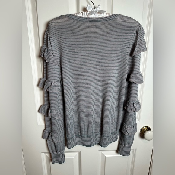 Rebecca Taylor Blue and Gray and pink Striped Knit Top - Picture 6 of 8